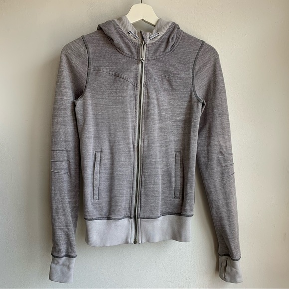 lululemon athletica Tops - Lululemon athletica gray zip up hoodie size xs EUC